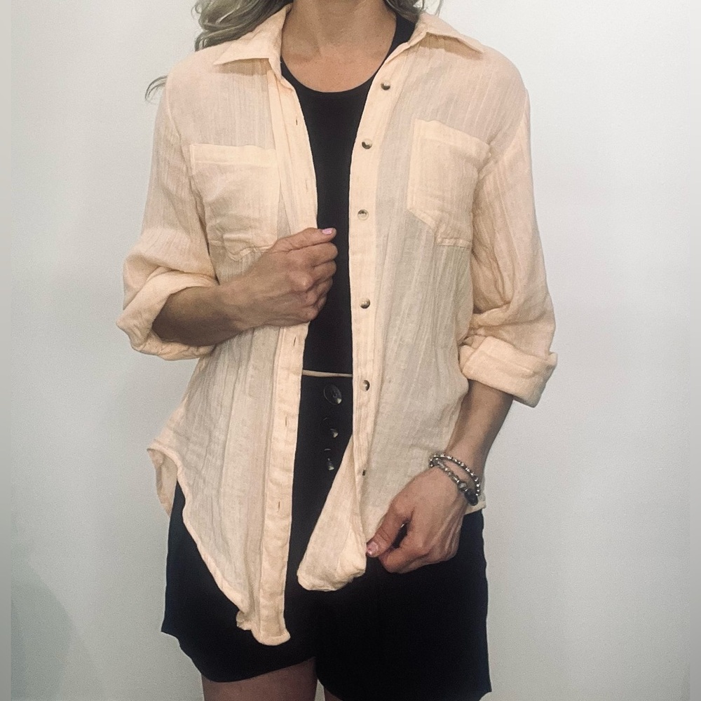 Japna Peach Button-Down Shirt
